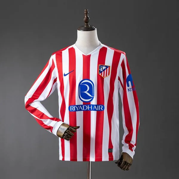 Camiseta de fútbol Atlético Madrid 2025/26 LOCAL MANGA LARGA VERSION FAN